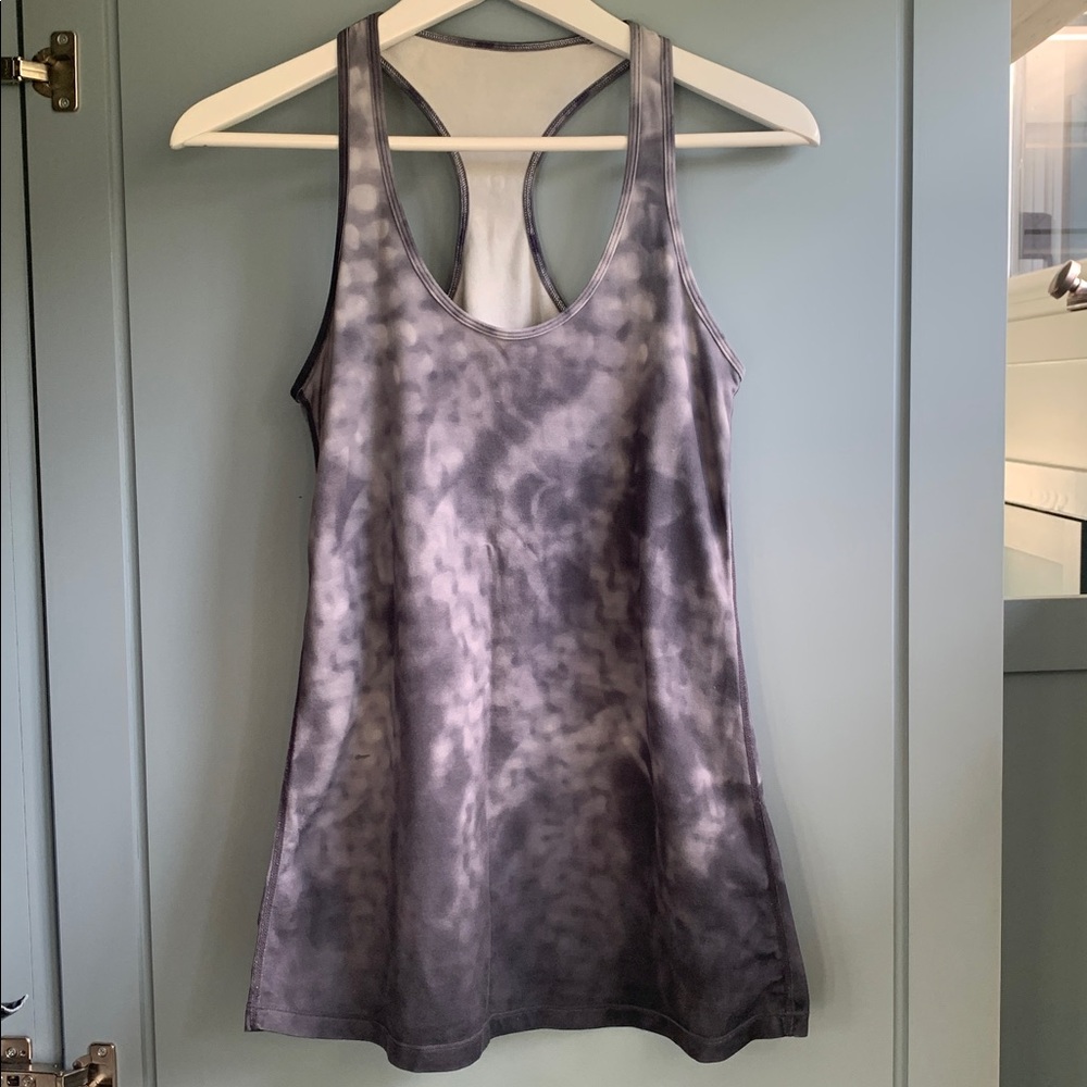 Lululemon Cool Racerback Tie Dye Grey Tank Top - Size 8